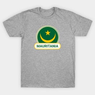 Mauritania Country Badge - Mauritania Flag T-Shirt